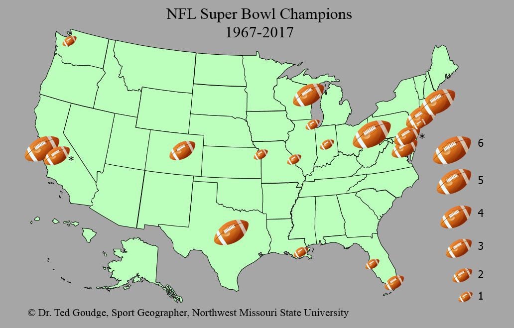 Map of the Week: Super Bowl History