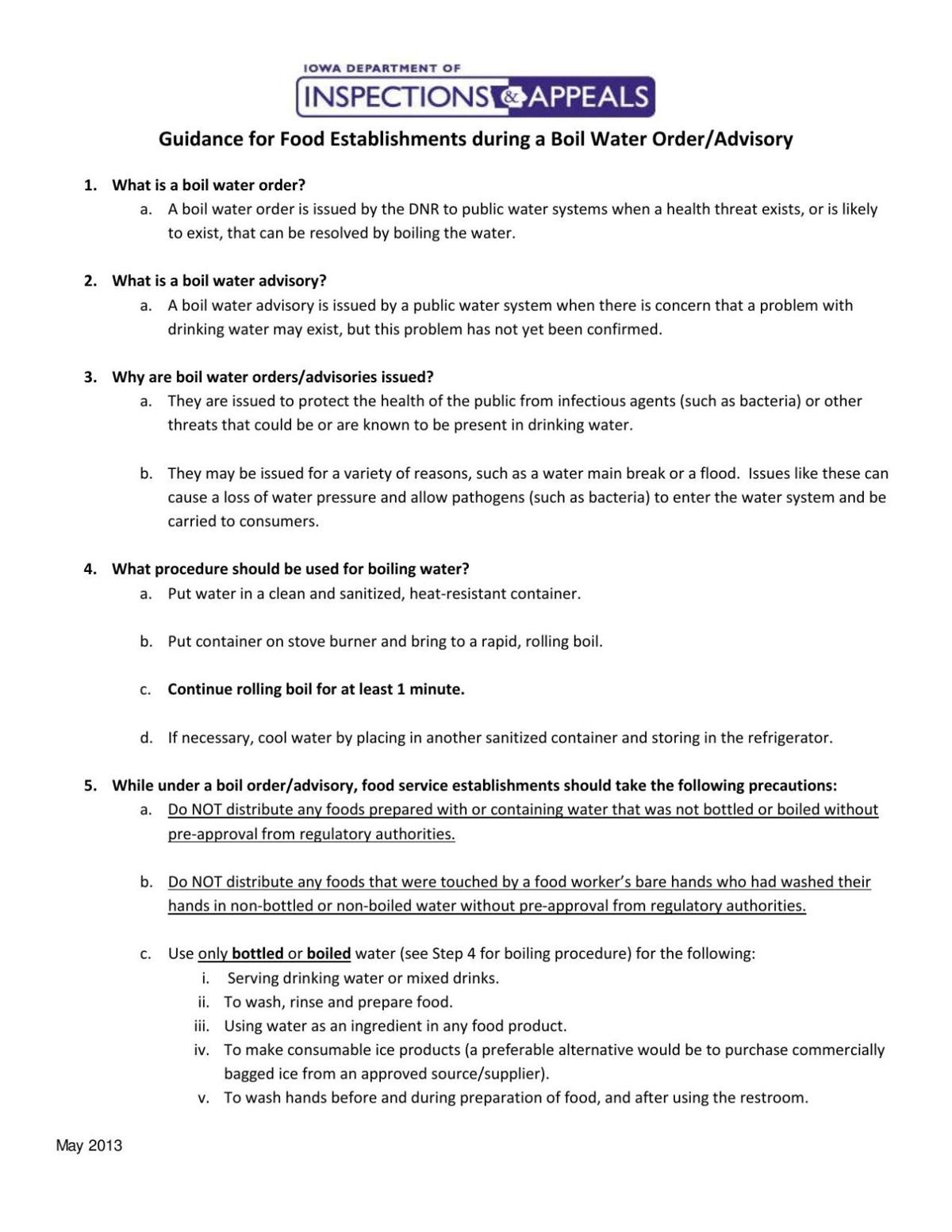 What to do during a boil order News