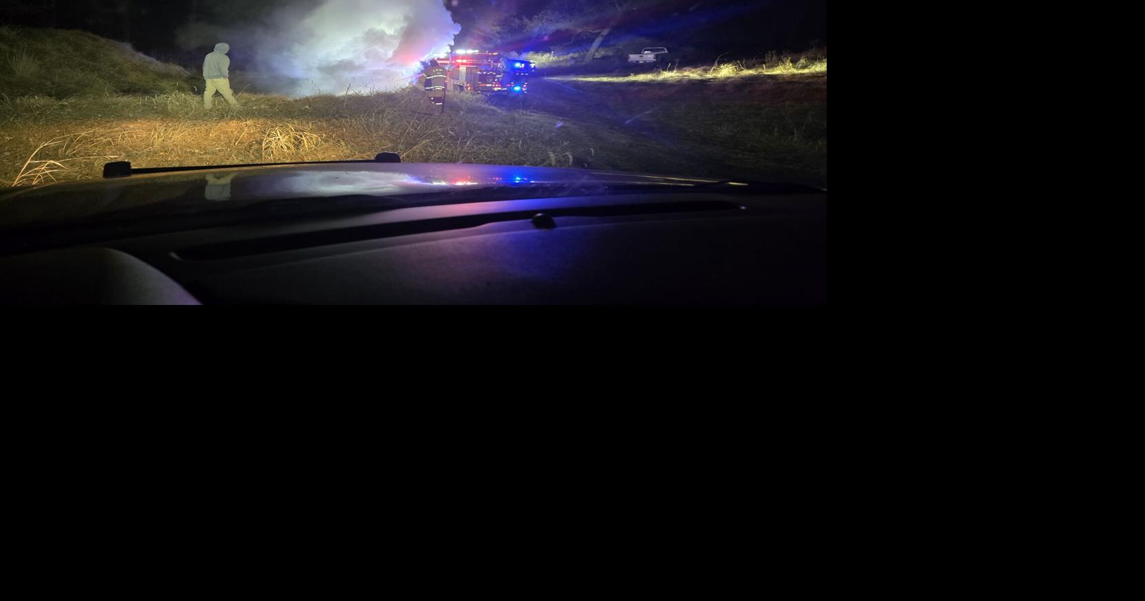 Montgomery County firefighters tackle brush pile fire