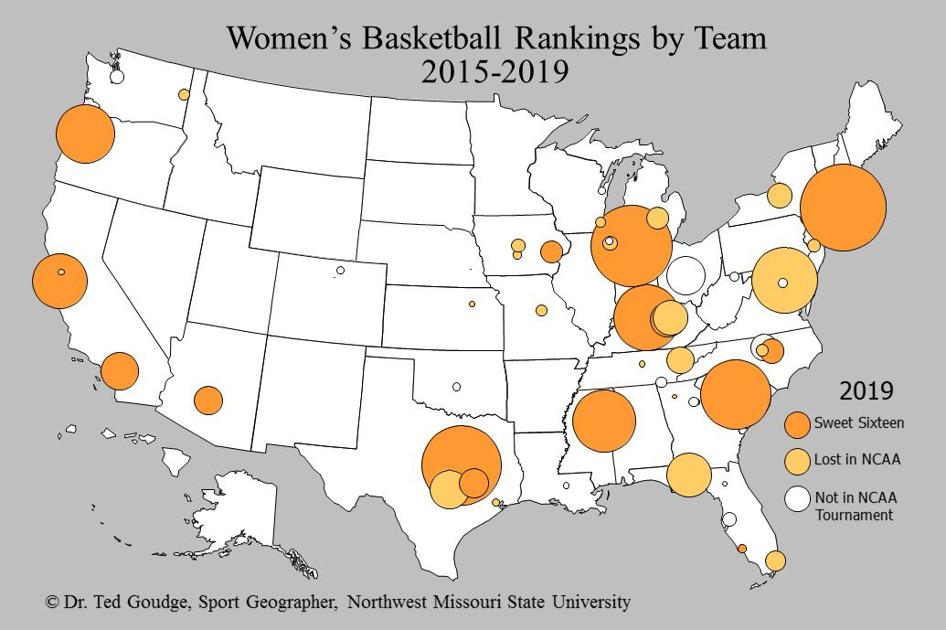 Geography With Goudge Women S Basketball Rankings 2015 19 News Kmaland Com