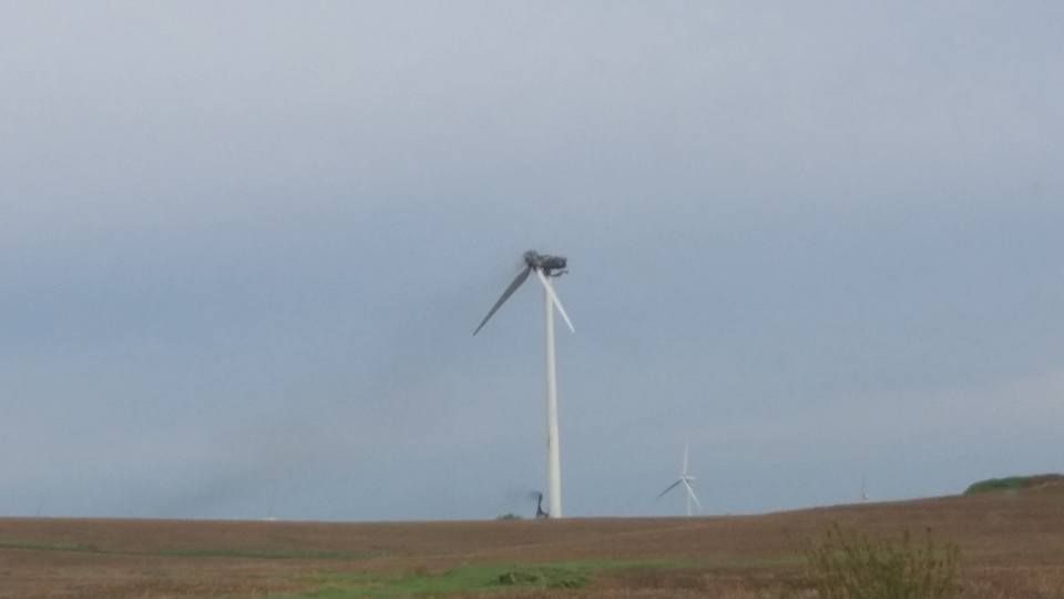 Fire damages wind turbine near Westboro News