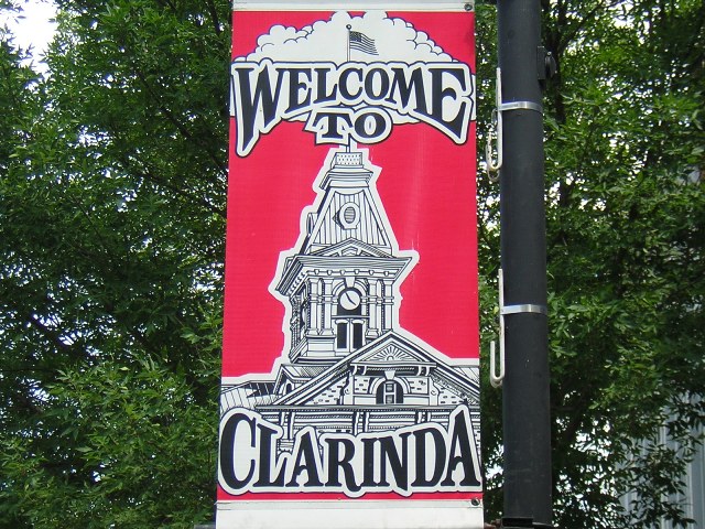 Clarinda Welcome Sign