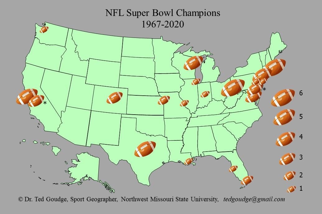 Geography with Goudge: NFL Super Bowl Champions, 1967-2020, News