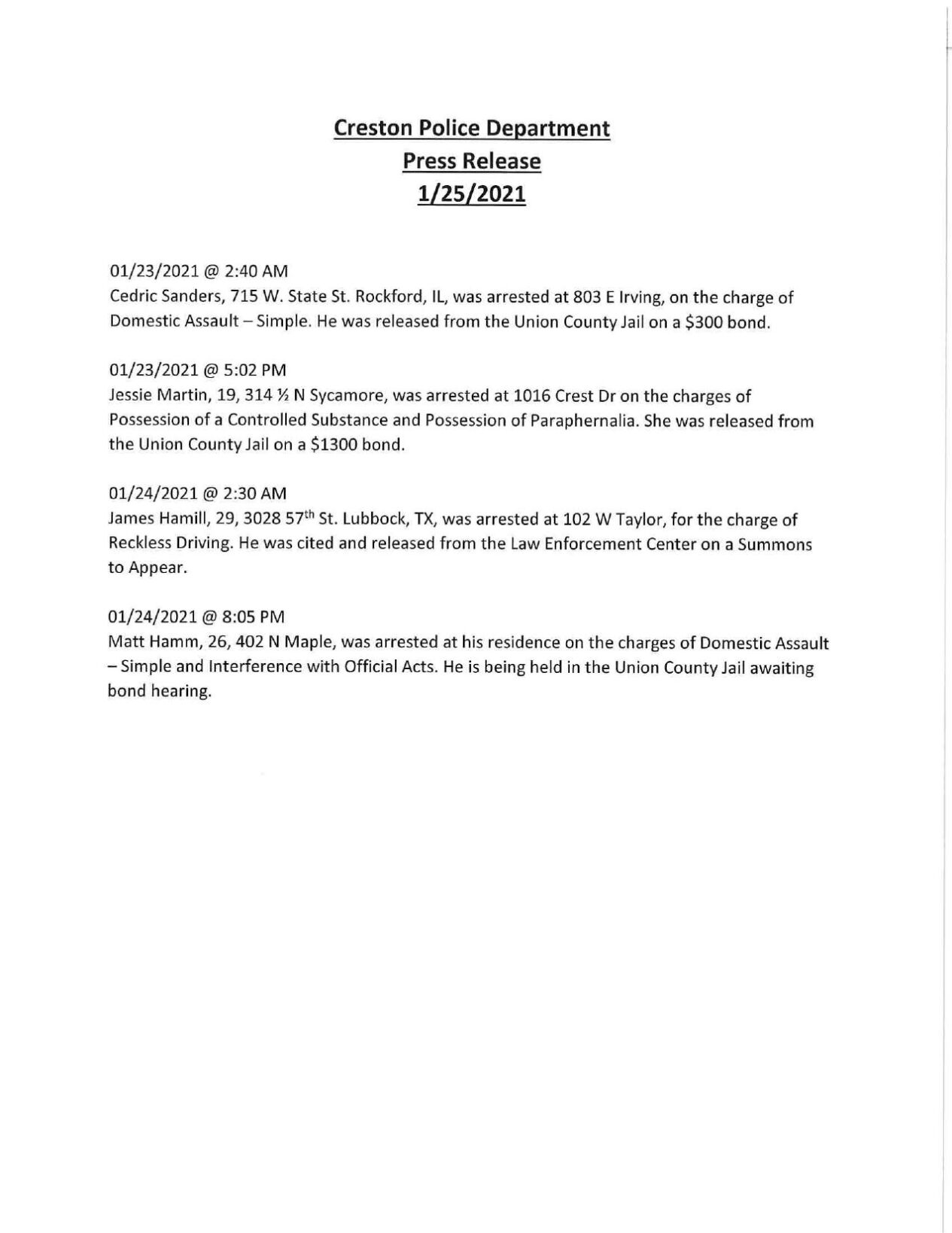 rockford police arrests