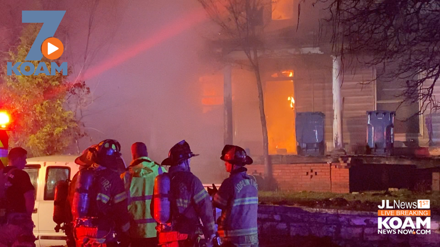 Flames light up the Joplin sky from large 2story house fire Joplin