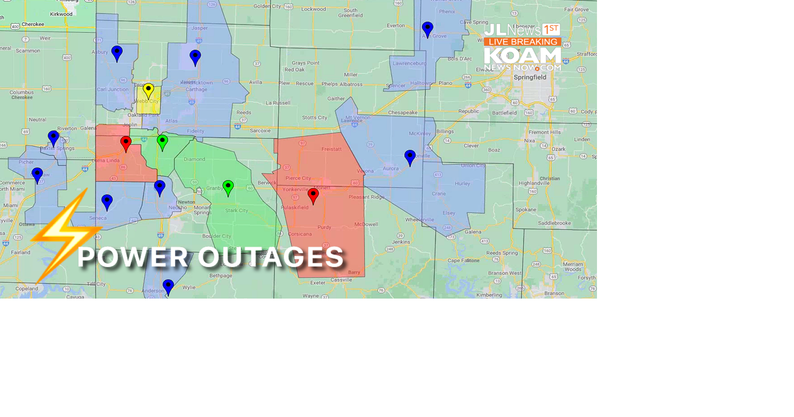 Power Outages across the region; Storm photos Joplin News First