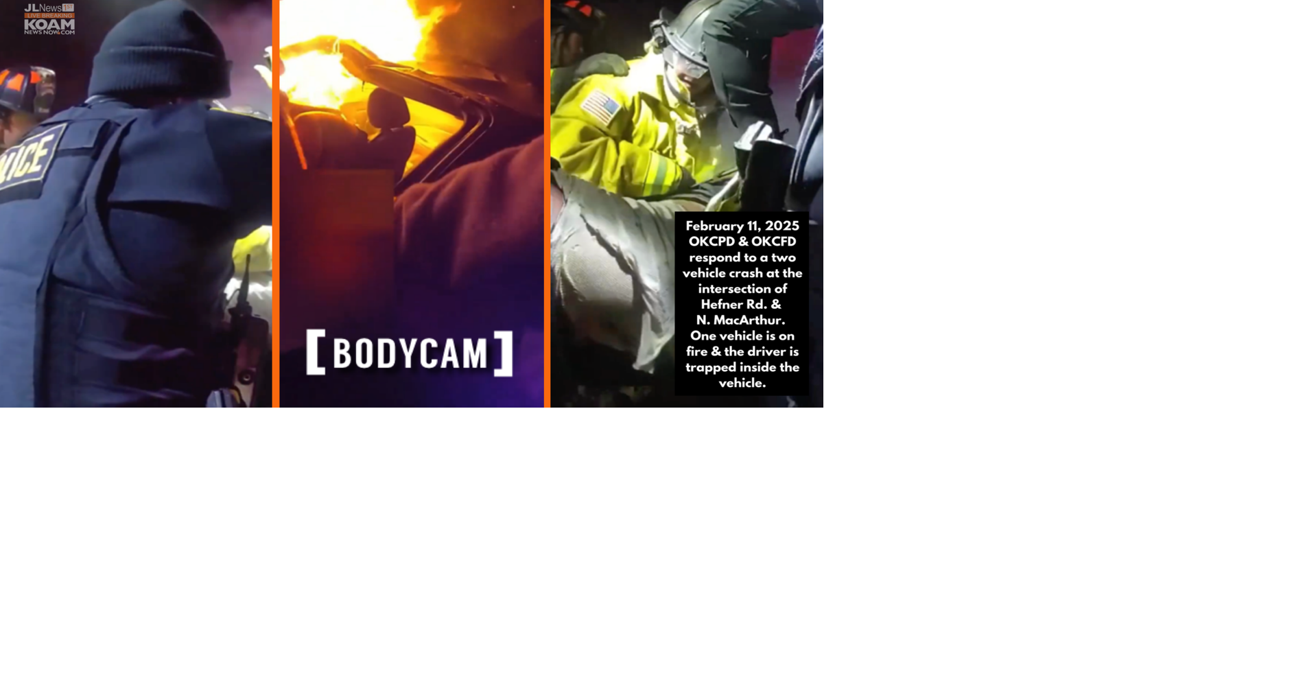 Bodycam: Rescue of man from burning car after crash | Joplin News First ...