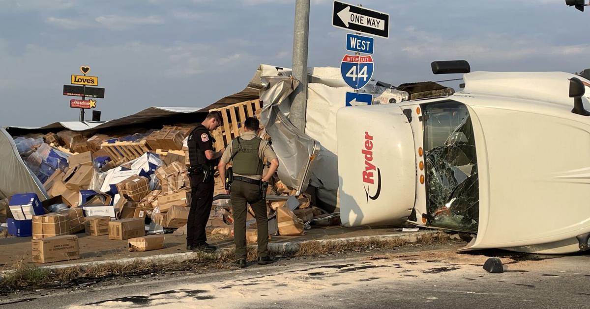 Semi overturns in Joplin near Love’s, I-44 exit 4