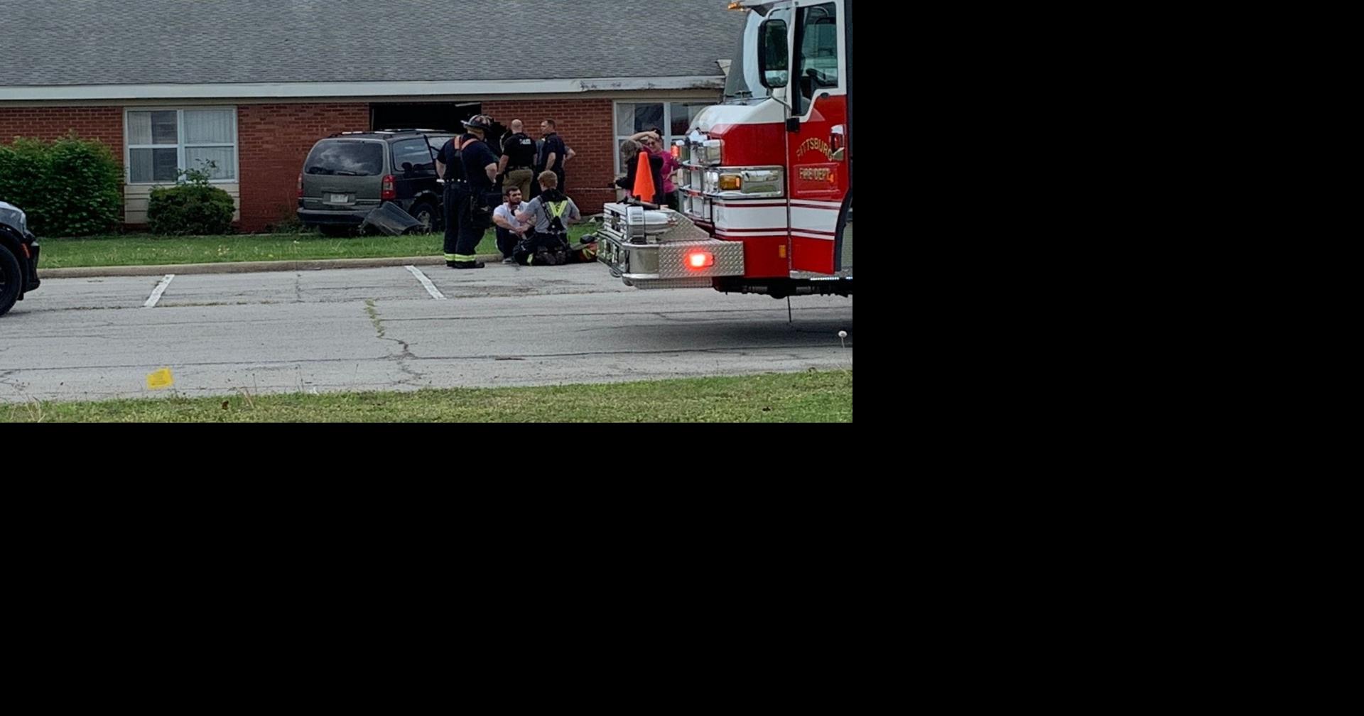A vehicle ran into the old New Hope Employment Center in Pittsburg