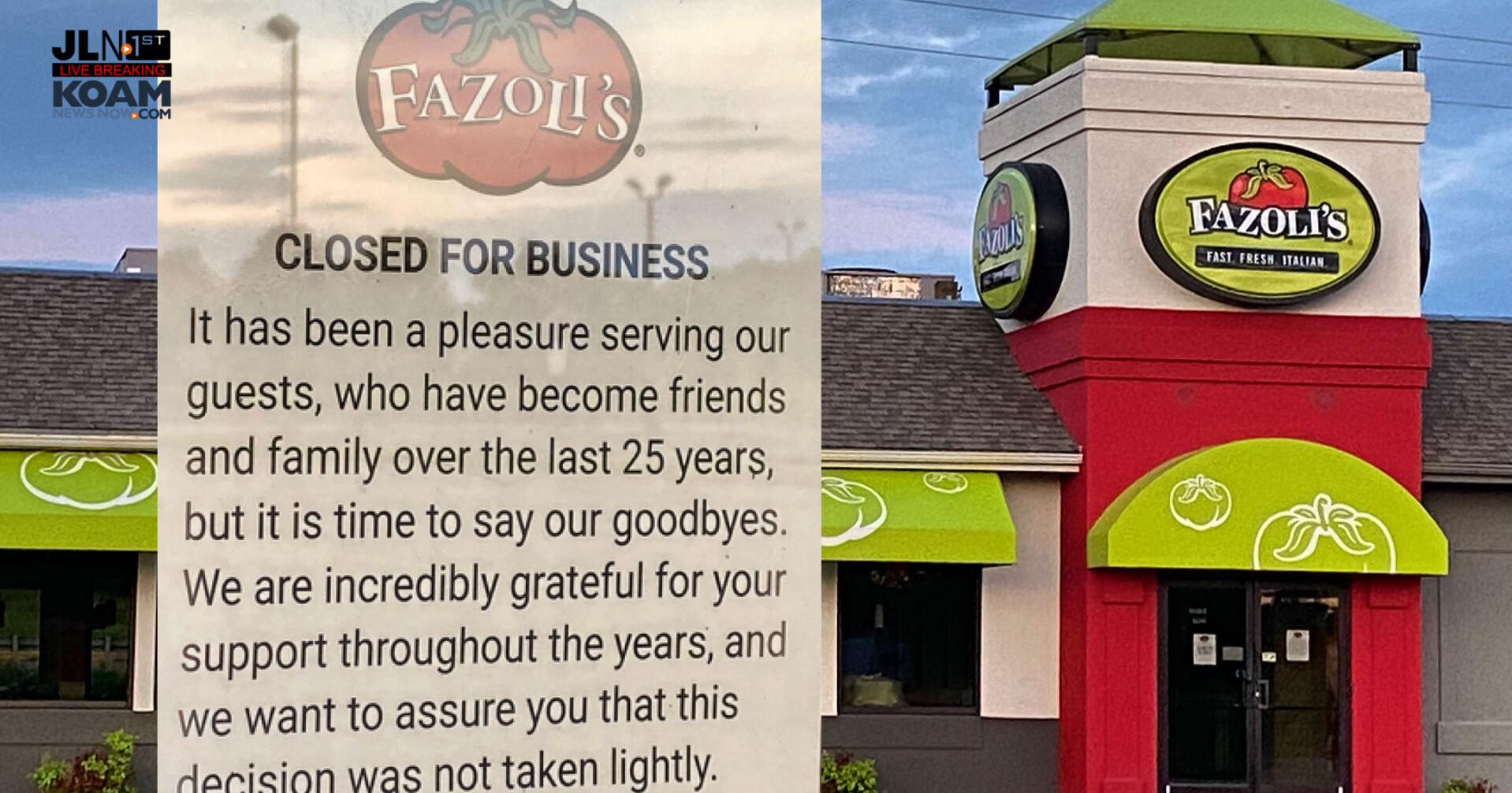 Fazoli's Joplin abruptly closes doors for good | Joplin News First - Vimarsana News