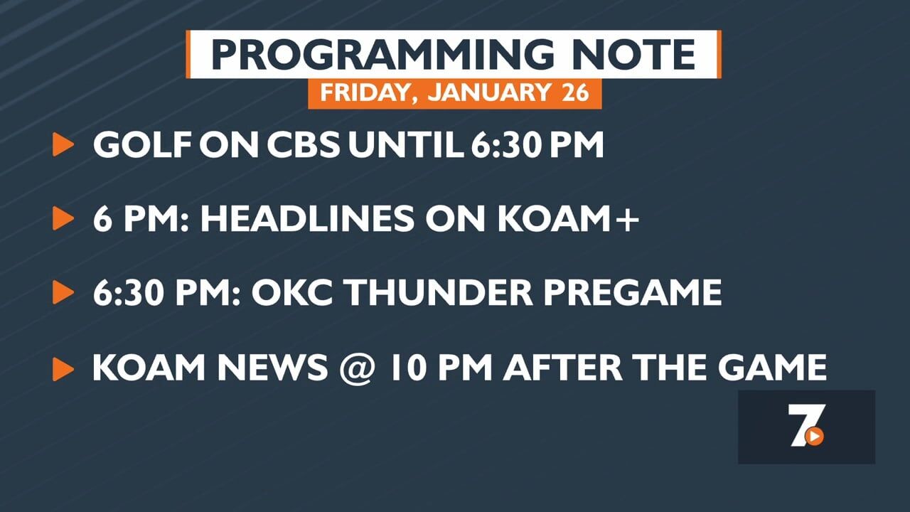 Programming note for CBS KOAM Friday evening Jan. 26