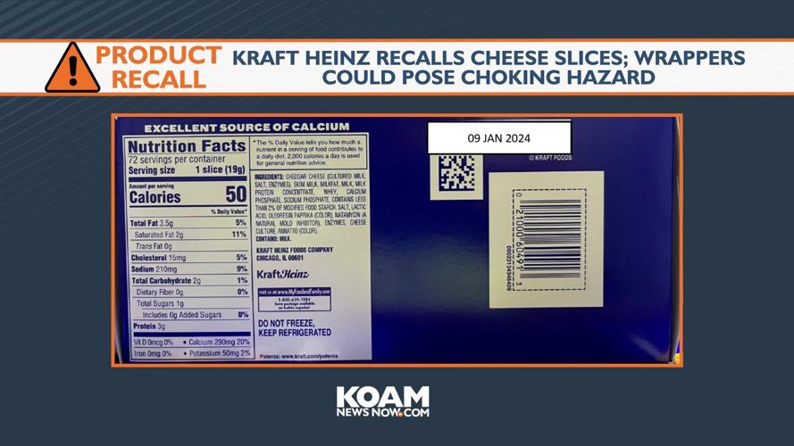 Kraft Heinz recalls some cheese slices; wrappers could pose choking