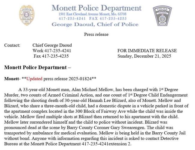 Man charged Murder 1st in Monett shooting death | Joplin News First ...
