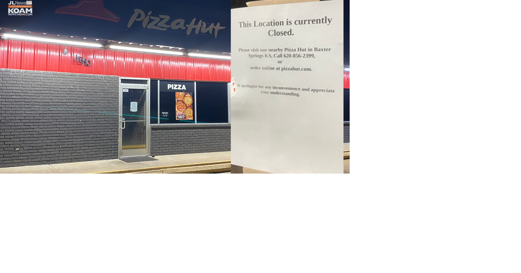 Pizza Hut permanently closed in Galena, Kansas