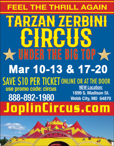 Tarzan Zerbini Circus Big Top at former Big Lots parking lot ...