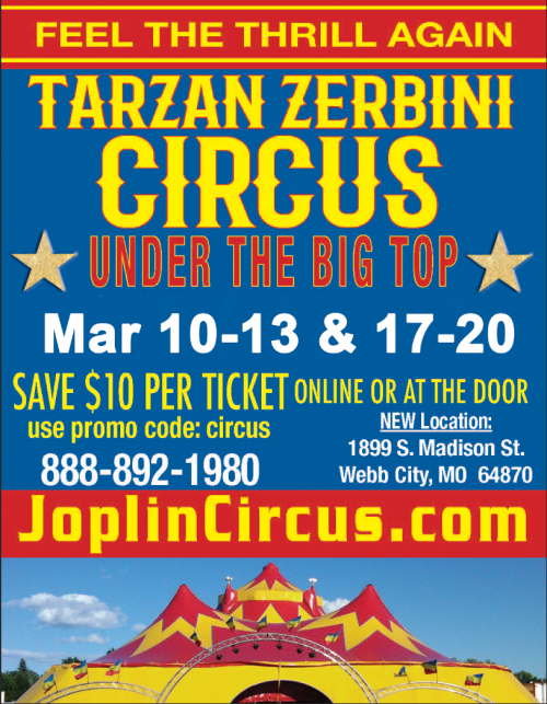 Tarzan Zerbini Circus Big Top at former Big Lots parking lot