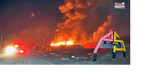 7 departments battle fire at old Pittsburg Steel Building - Vimarsana News