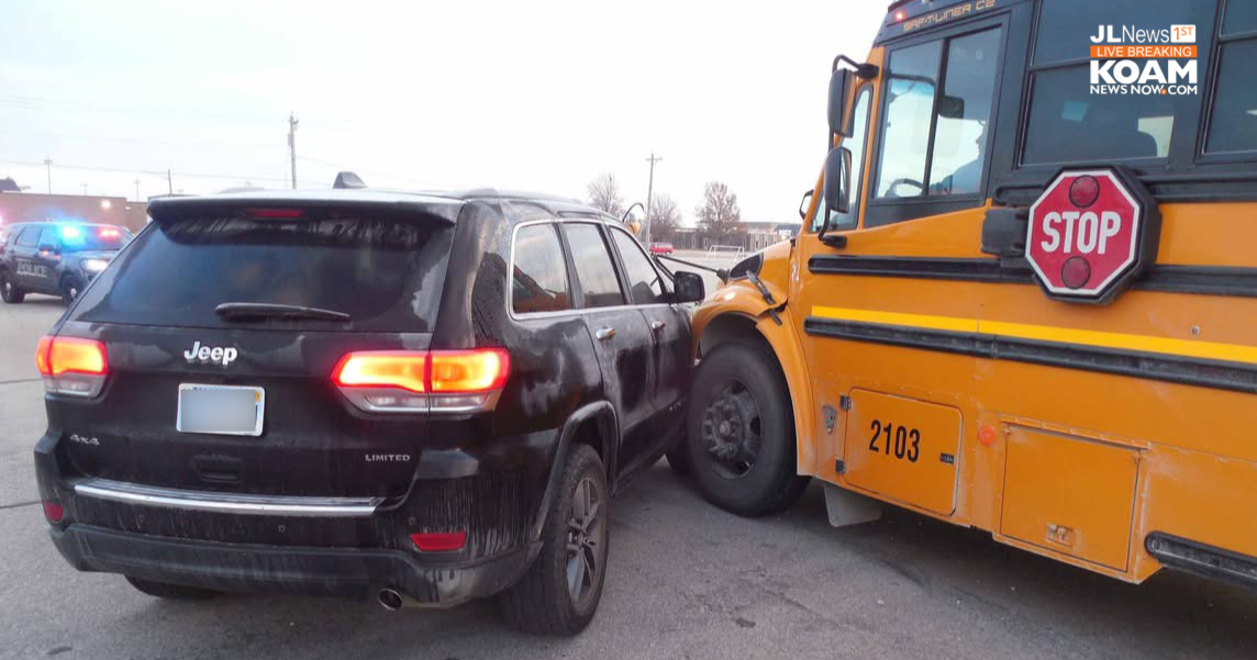 SUV collides with school bus loaded with kids | Joplin News First ...