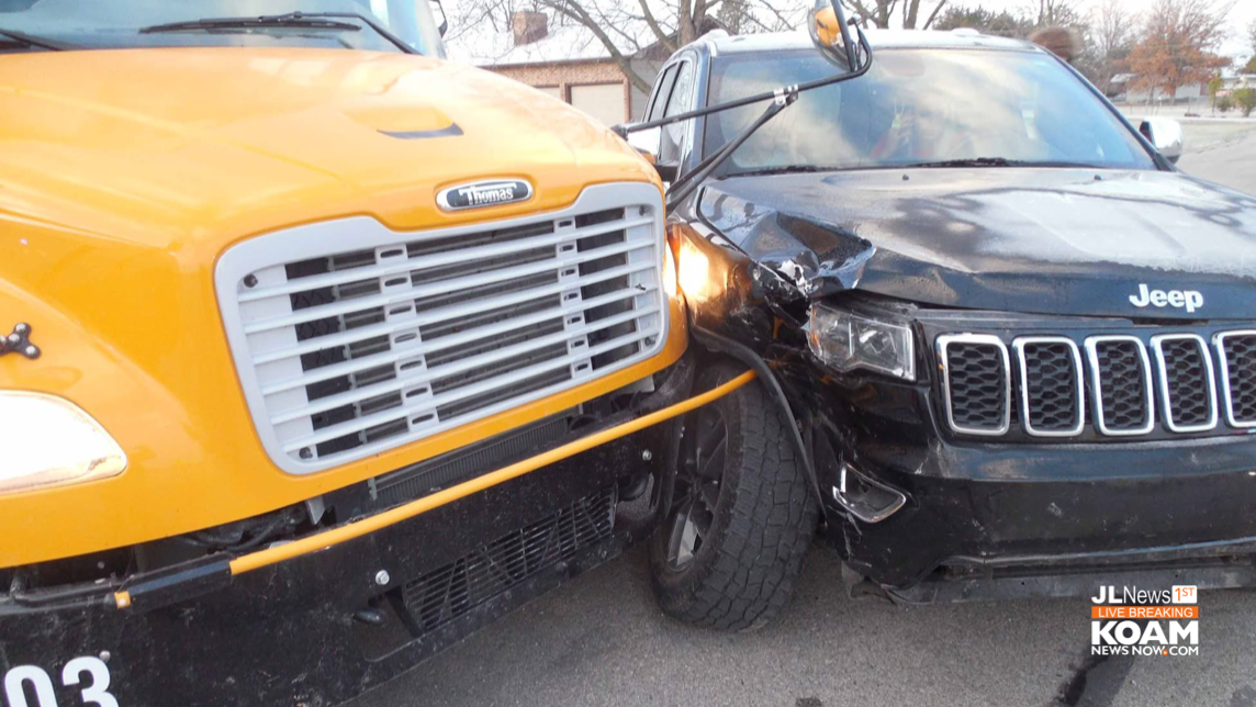 SUV collides with school bus loaded with kids | Joplin News First ...