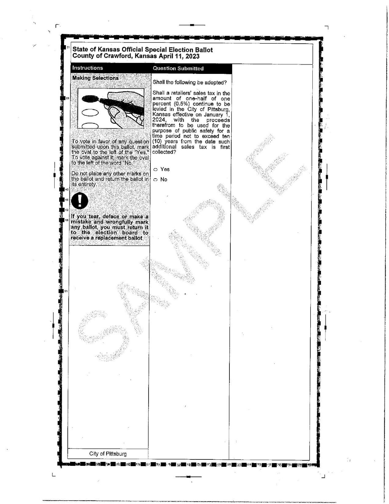 Pittsburg sales tax continuance up for April 11 vote Elections