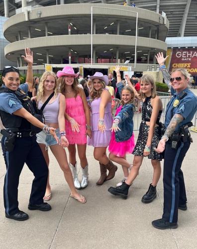 Law enforcement trade Taylor Swift friendship bracelets at Denver