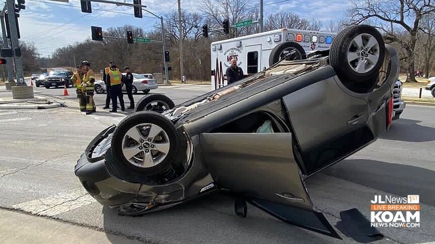 Car overturns in two-vehicle crash near Joplin Fire Station #3 | Joplin ...