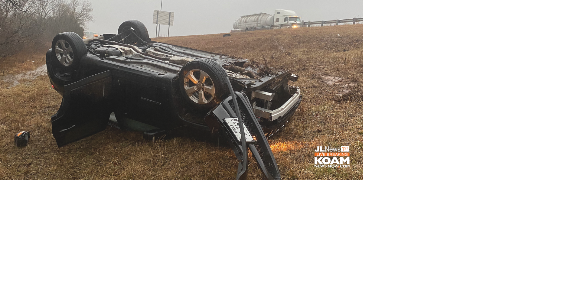 SUV overturns off 249 in rain at Joplin Autoaccident