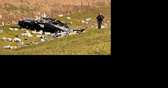 Tractor-trailer flattens OHP cruiser and slams Catoosa Firetruck - Vimarsana News
