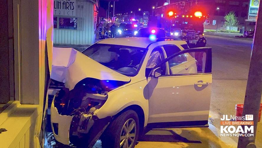 Suspect DWI flees Joplin Police, crashing into building Autoaccident