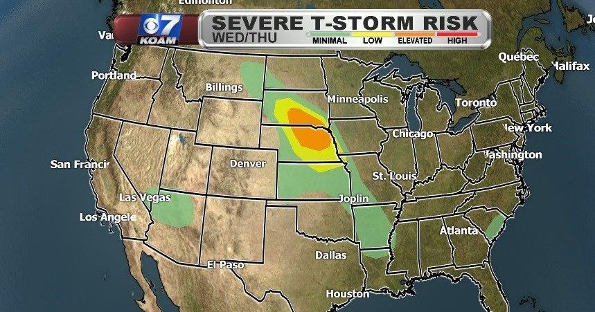 Updated Severe T-Storm Risk Map | News | koamnewsnow.com