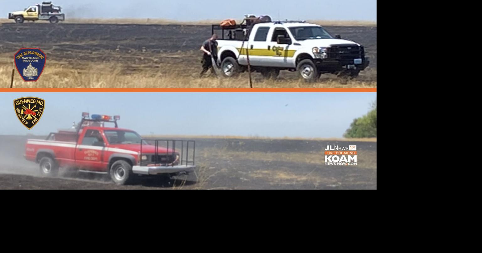 Carthage Fire and Duenweg Fire halt grass fire before reaching