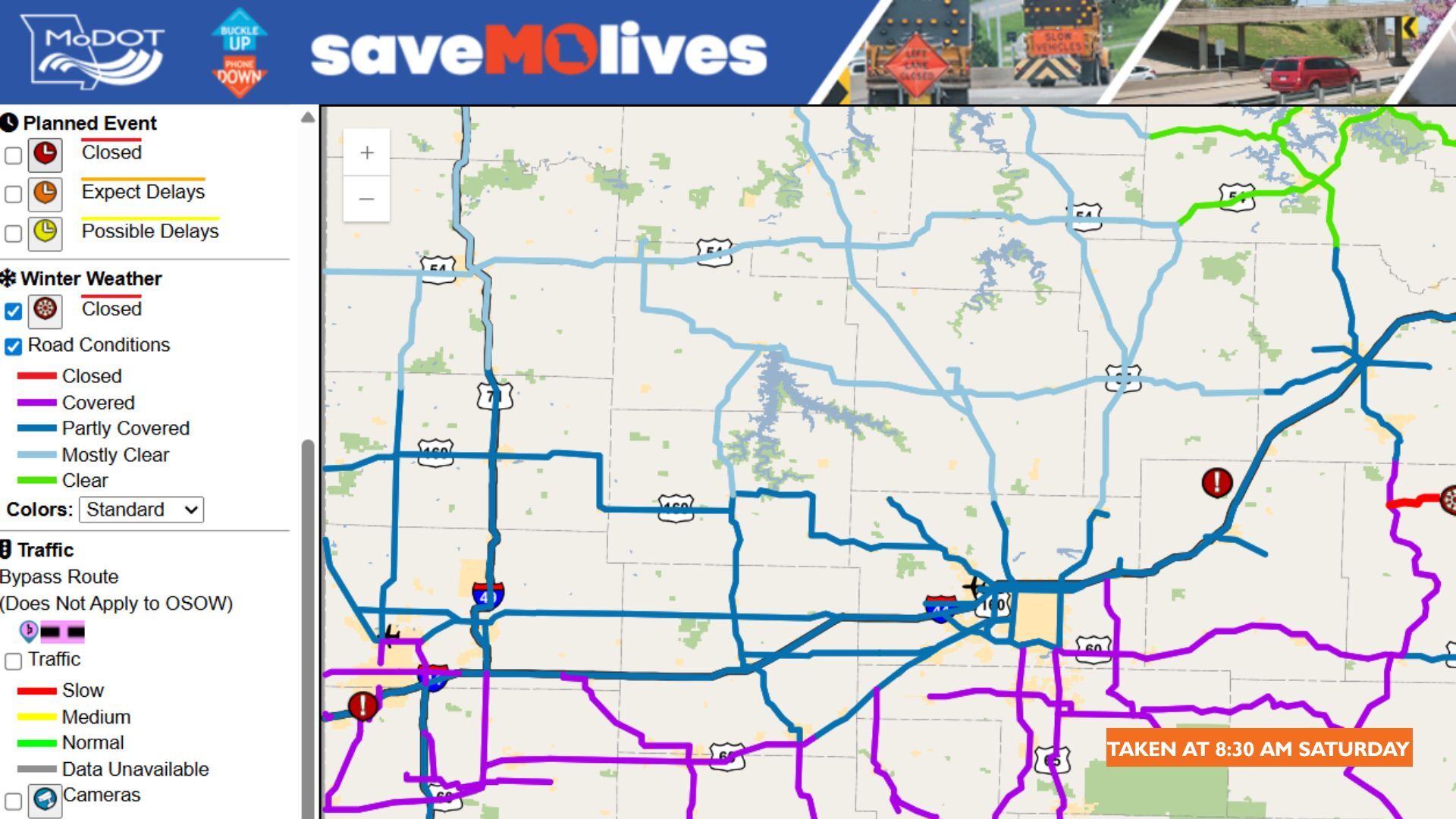 Most major roads in 4-States partially snow covered; Here's a breakdown ...