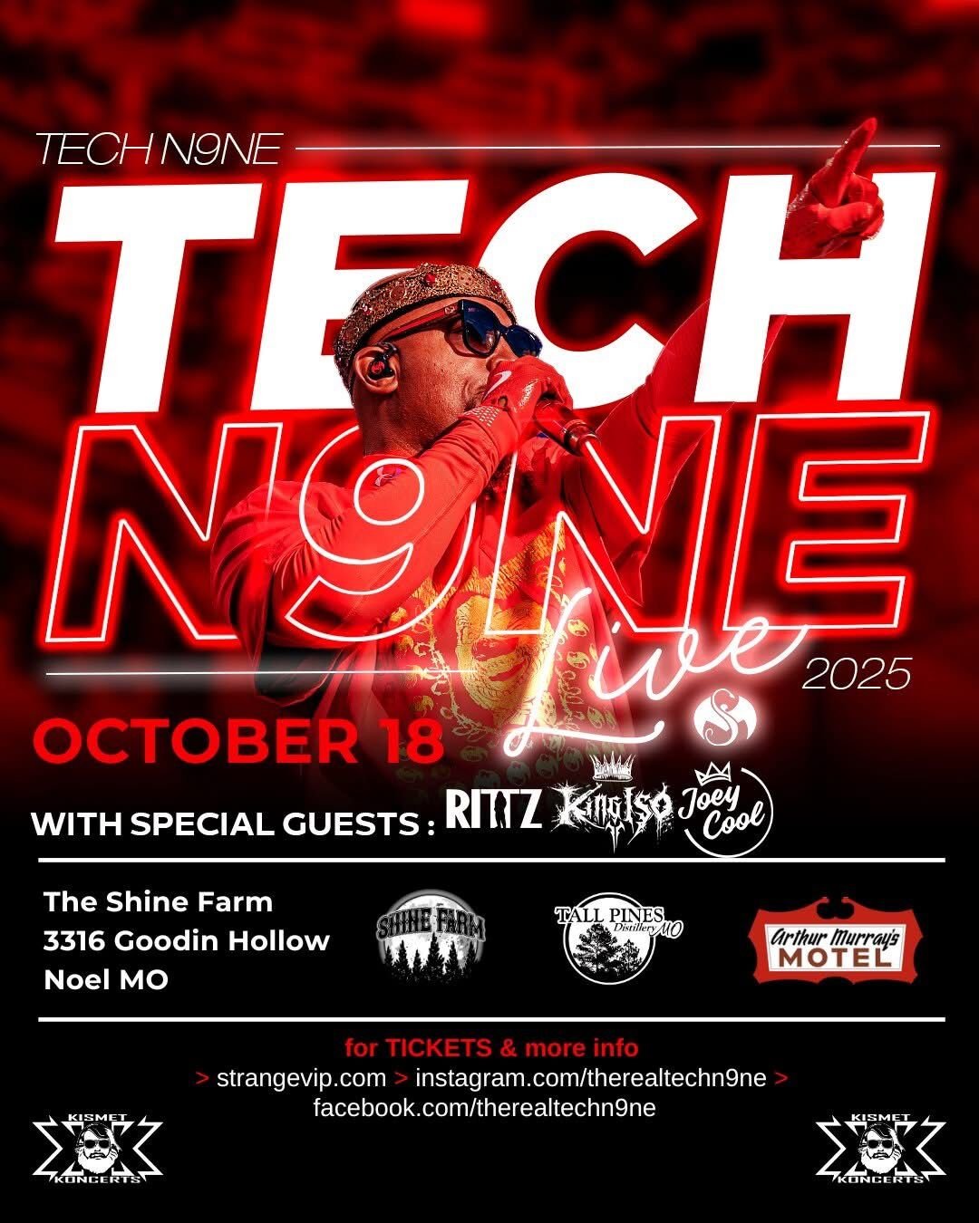 Tech N9ne concert in McDonald County on Shine Farm at Tall Pines