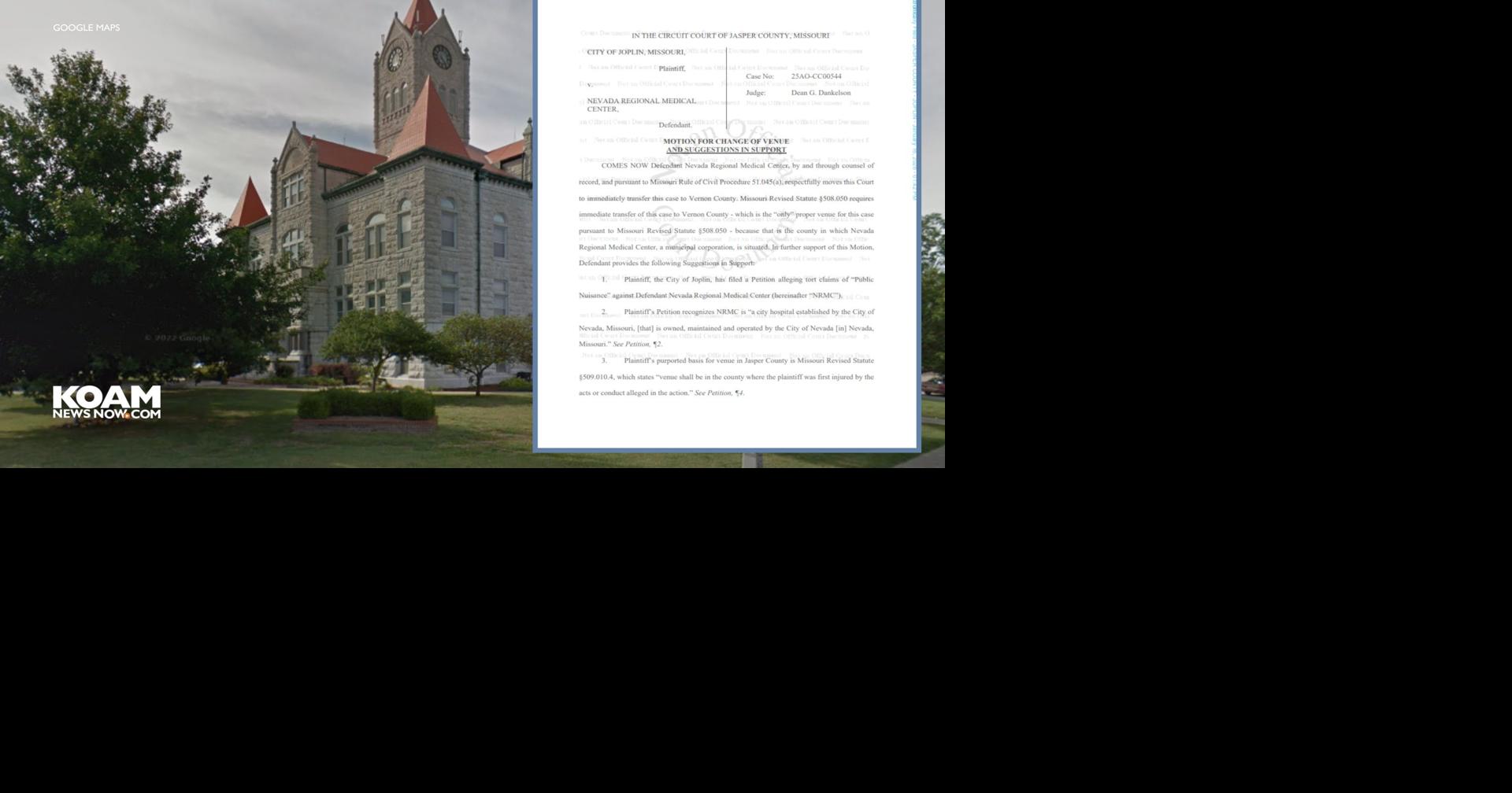 Nevada hospital seeks venue change in lawsuit with Joplin