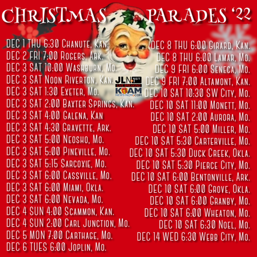 Christmas Parade List 2022 from Joplin News First Events