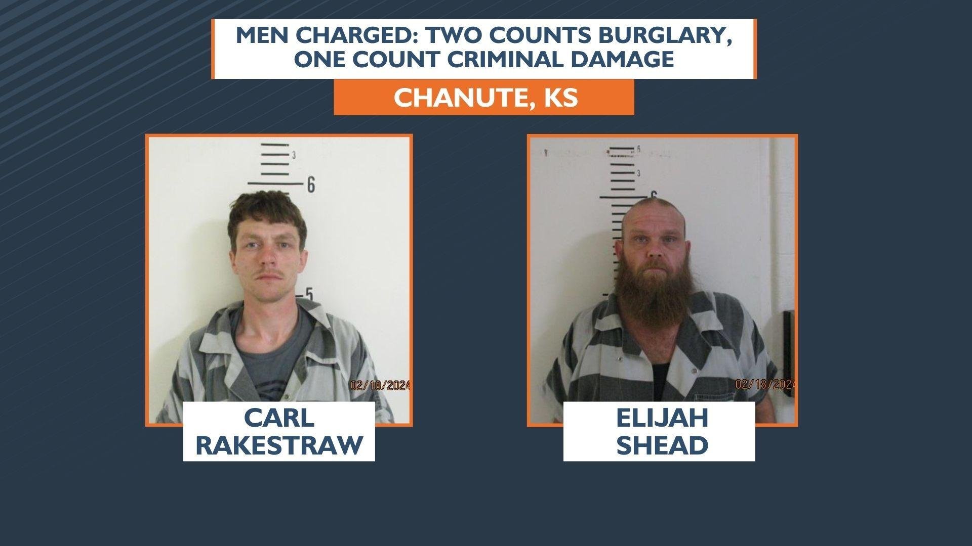 Two men are charged with burglary in Chanute, KS Crime