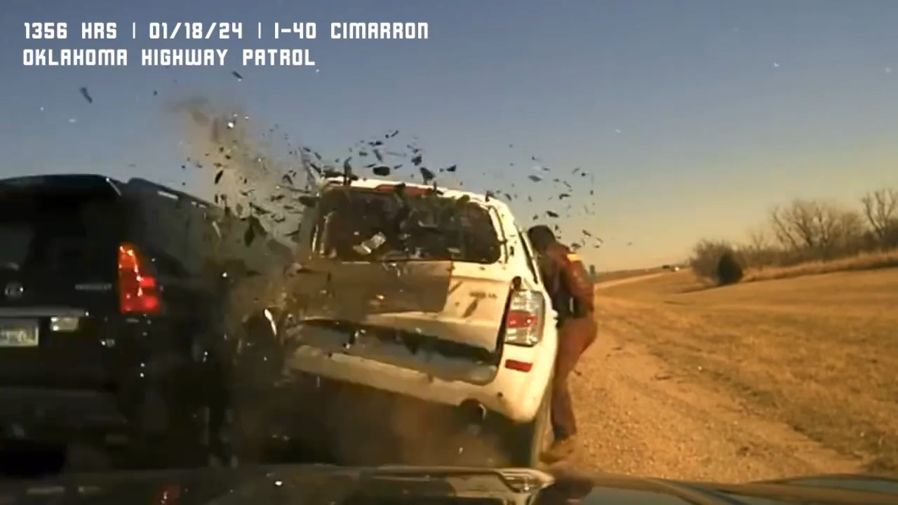 Oklahoma Trooper Struck During I-40 Traffic Stop [Dash Cam ...