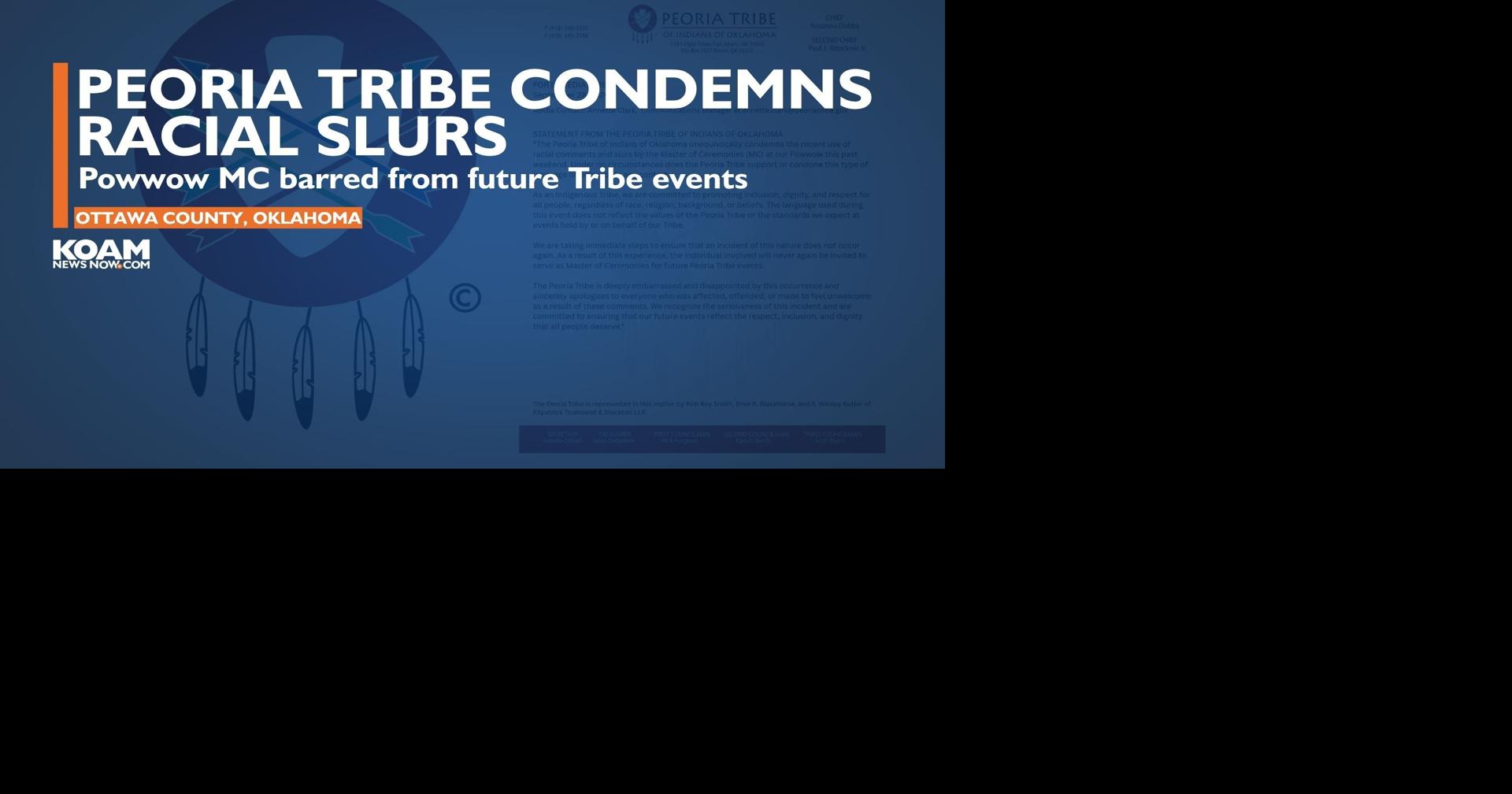 Peoria Tribe says Powwow MC will not return after racial slurs