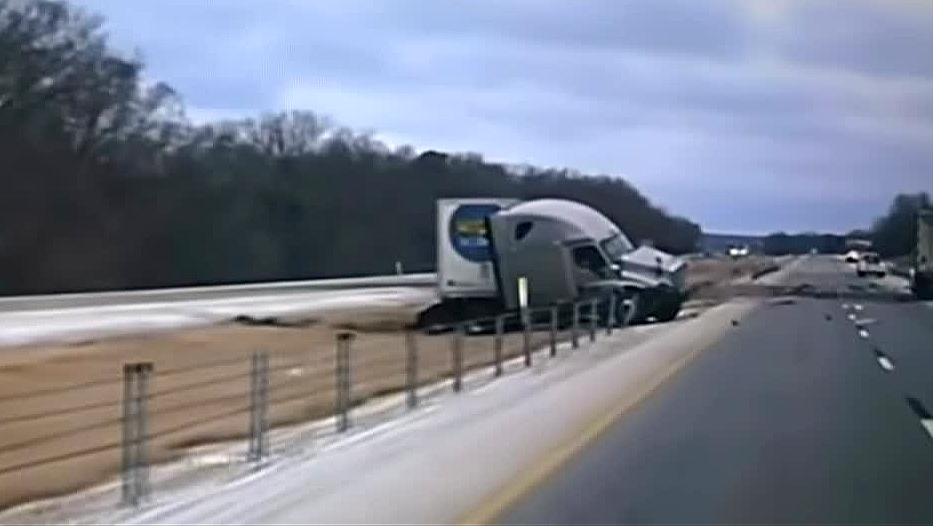 The cable barrier did its job': OHP dash cam shows semi driver losing  control