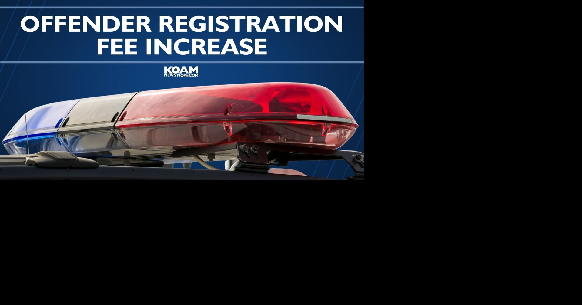 Kansas to raise offender registration fee starting July 1