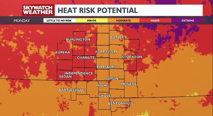 Heat Wave Peaks Monday with a Major Heat Risk | Top Stories ...