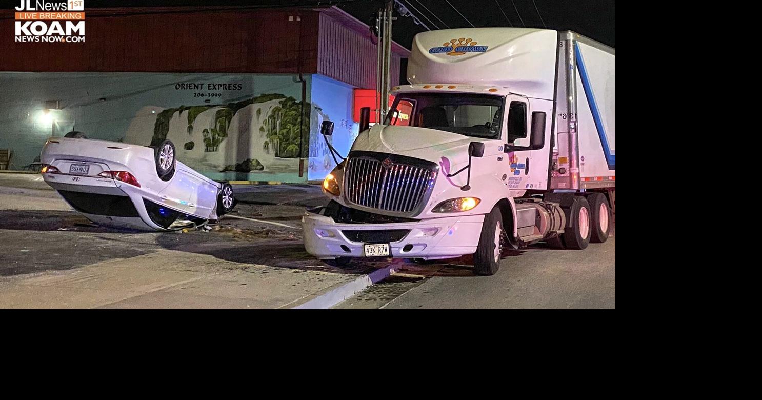 Car overturns in crash with tractortrailer in Joplin's Emerson Neighborhood Joplin News First