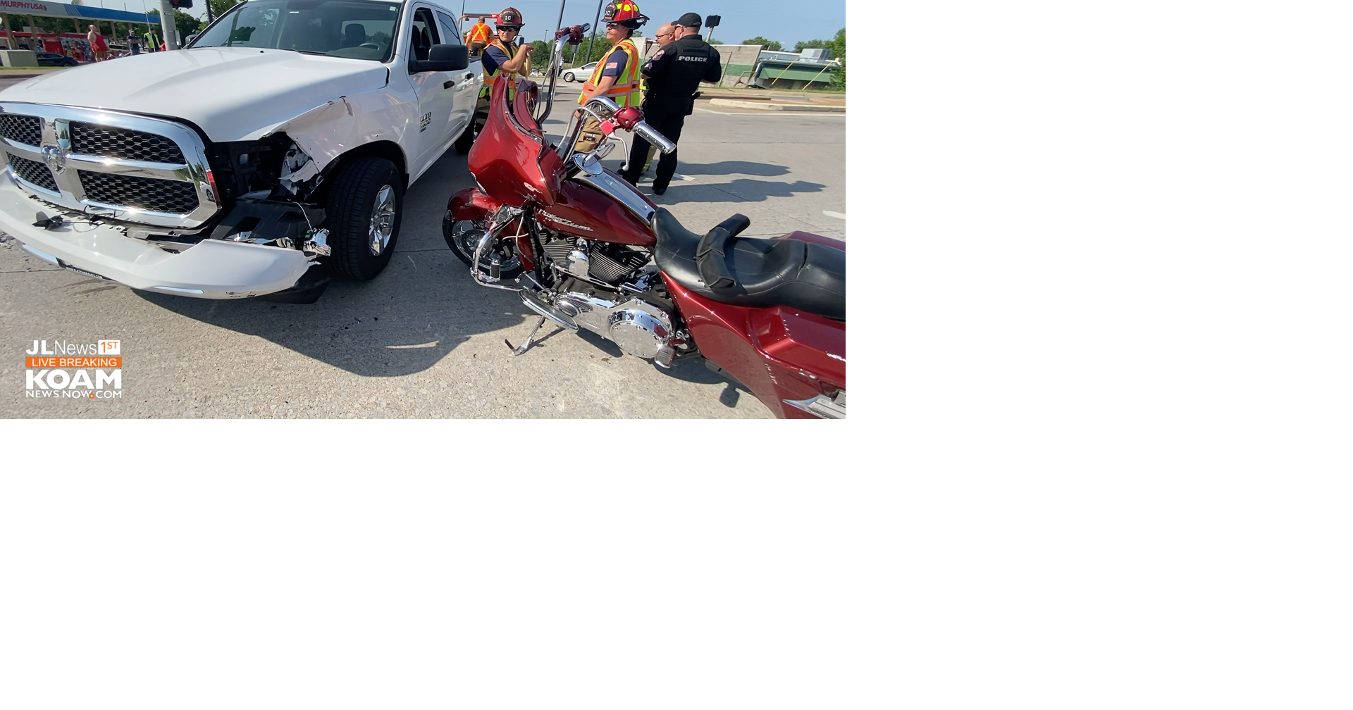 Motorcycle and pickup collide on W 7th in Joplin Joplin News First