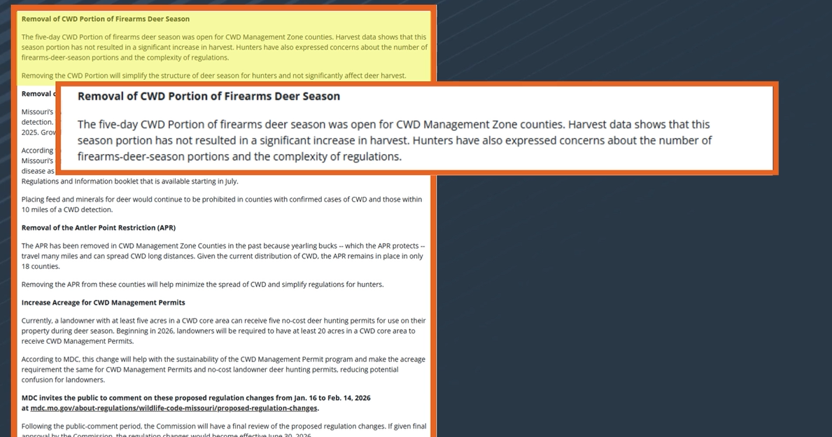 Missouri proposes deer hunting regulation changes so deer herds remain healthy