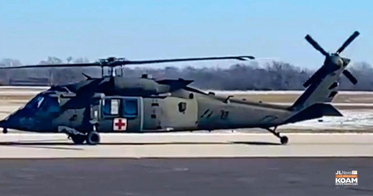 Eba Hawk Black Hawk Medevac Helicopter fuels up at Joplin Regional Airport ...