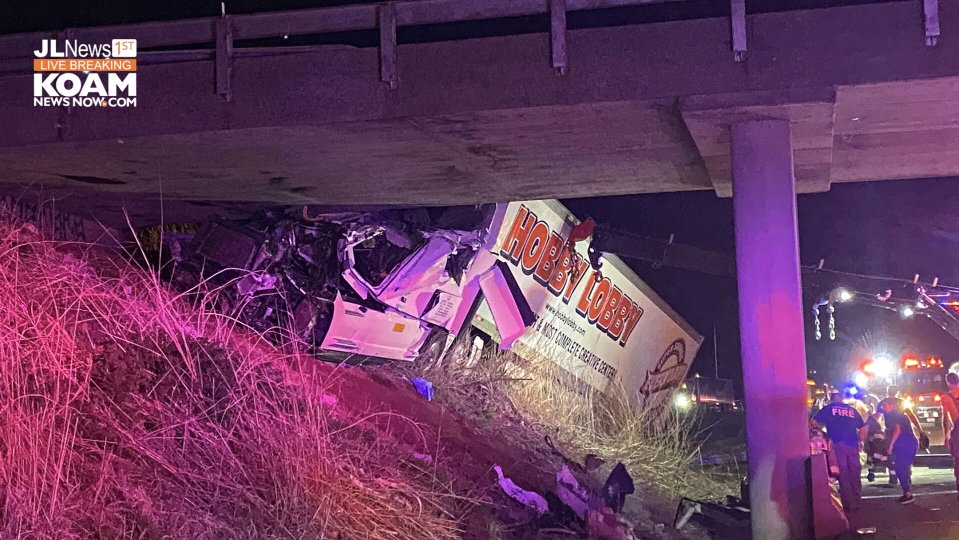 Serious crash involving tractor trailer and CR100 overpass