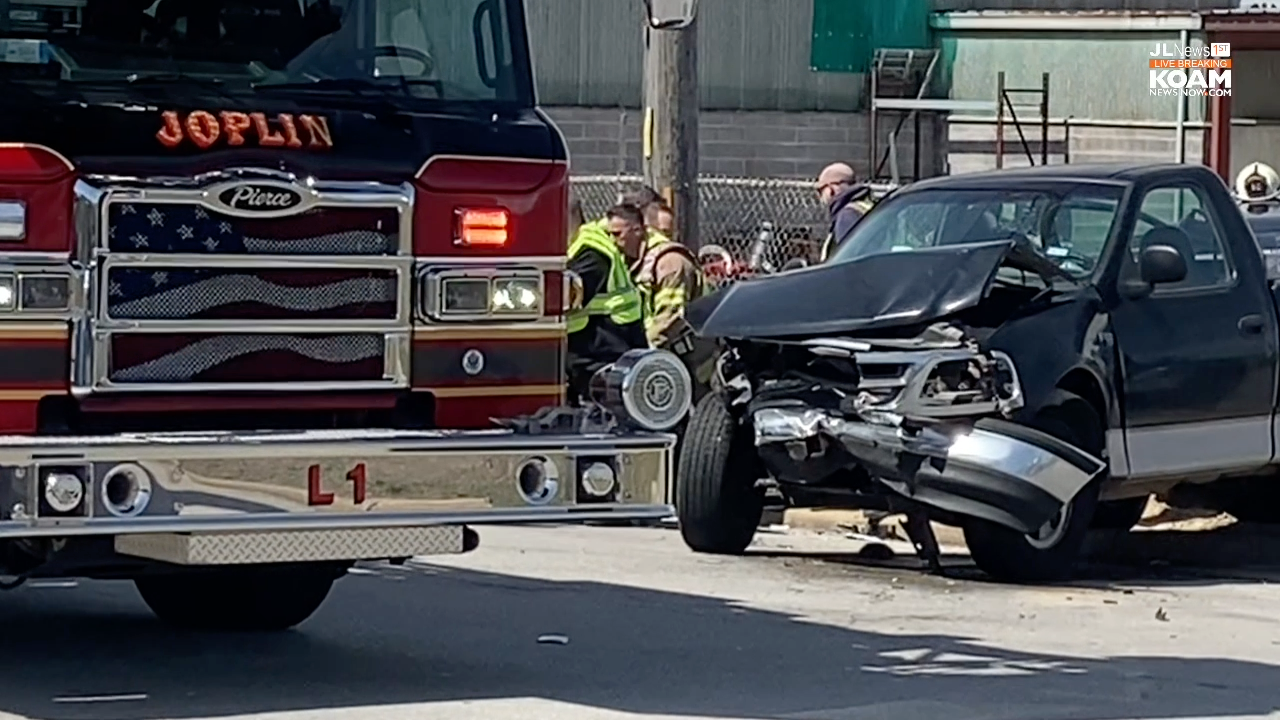 Collision causes car to crash through fence at Joplin Supply Co ...