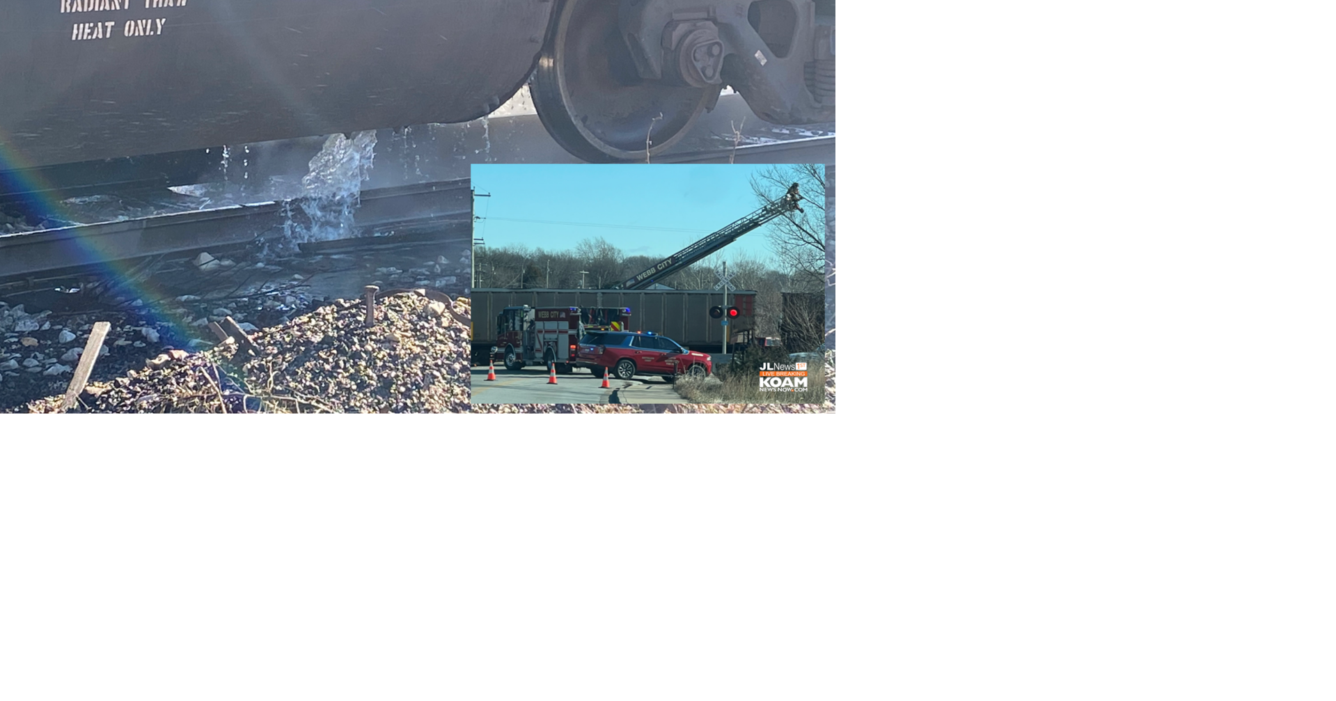 Coal train car - smoke showing - in Webb City