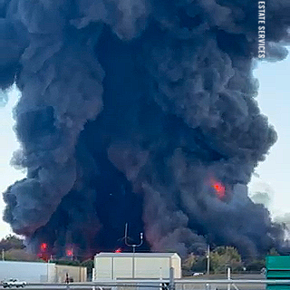 Massive fire near Rogers Municipal Airport, sends off huge ...