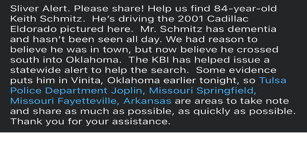 Courtesy Lawrence Kansas Police Dept. Joplin News First